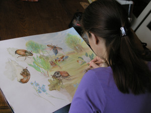 Click on this photograph to see the drawing in progress.