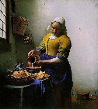 The Milkmaid, oil-on-canvas painting by Johannes Vermeer (1632-1675), Dutch