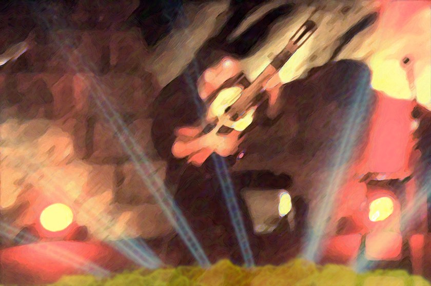 David Broza, Live at Masada, digital art from photograph by Michael Dickel